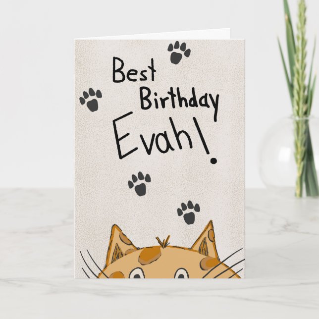 Funny Cat Birthday Card, From the Cat Kort (Framsida)
