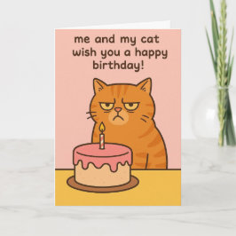 Funny cat birthday card kort
