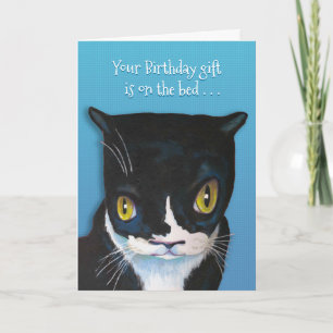 Funny Cat Birthday Hälsning Kort