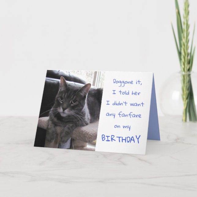 Funny Cat Birthday Kort (Framsida)