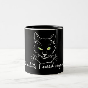 Funny Cat Black Två-Tonad Mugg