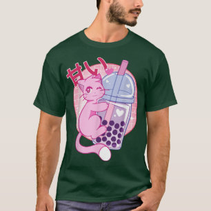 Funny Cat Boba Tea Bubble Tea Anime Kawaii Gift Gi T Shirt
