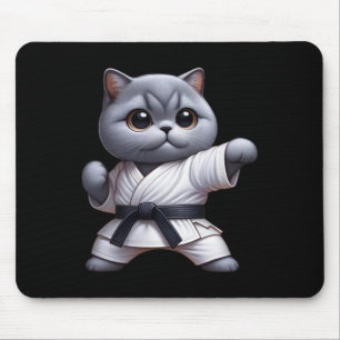 Funny Cat British Shorthair Wearing Karate Gi Blac Musmatta