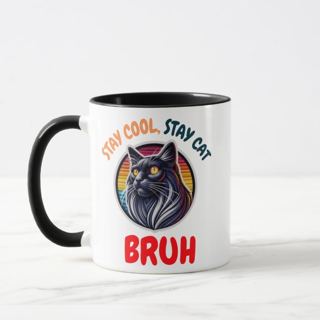 Funny Cat Bruh Coola Cat Vibes Bruh Mugg (Vänster)