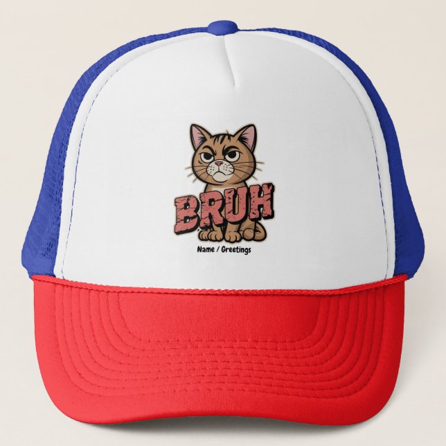 Funny Cat Bruh Meme Graphic Humor Cat Lover Gift Keps (Framsida)