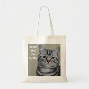 Funny Cat Caption Trust Me Jag är Fluffy Tygkasse