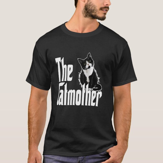 Funny Cat Catmor Black and White Cat Mor Kit T Shirt (Framsida)