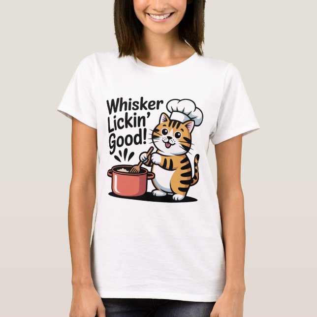 Funny Cat Chef Tee Cooking Humor Graphic T-Shirt (Framsida)