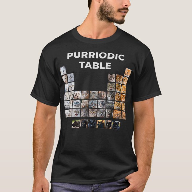 Funny Cat Chemistry Pun Periodic Table Gift For T Shirt (Framsida)