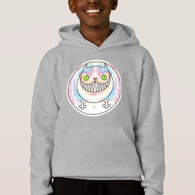 Funny Cat Cheshire Cat Kids Hoodie T Shirt (Framsida)