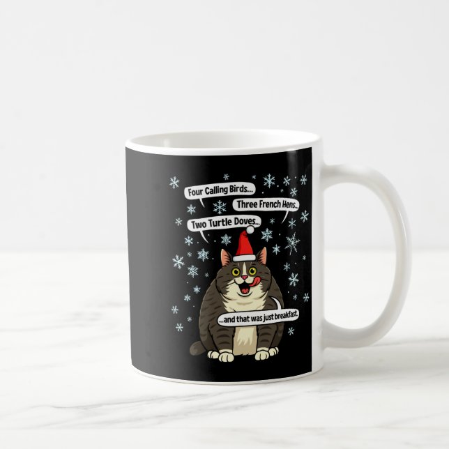 Funny Cat Christmas Carol Meme Merch Santa Hat Kit Kaffemugg (Höger)