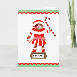 Funny Cat Christmas Helgkort