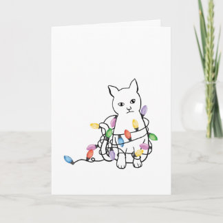 Funny Cat Christmas Holiday Card Helgkort