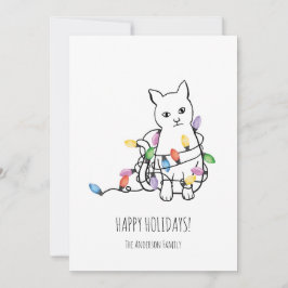 Funny Cat Christmas Holiday Card Julkort
