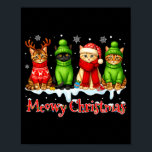 Funny Cat Christmas Holiday Xmas Santa Hat Meowy C Poster<br><div class="desc">Funny Cat Christmas Holiday Xmas Santa Hat Meowy Christmas</div>