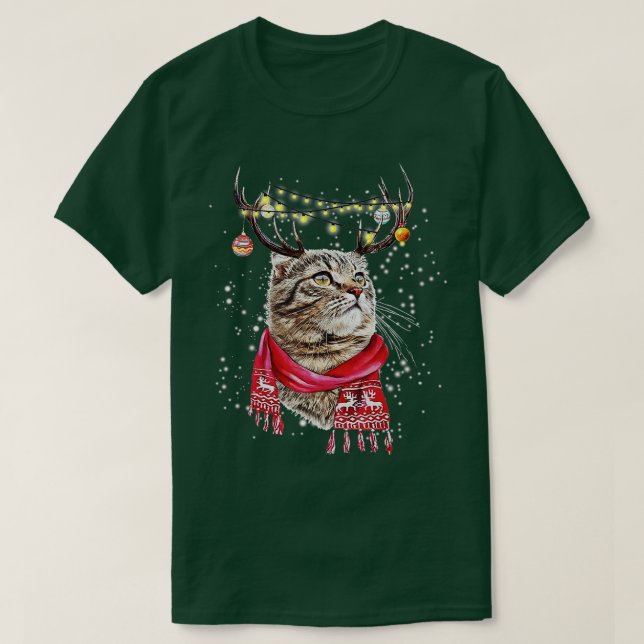 Funny Cat Christmas Lover Meowy Merry Catmas Cat L T Shirt (Design framsida)