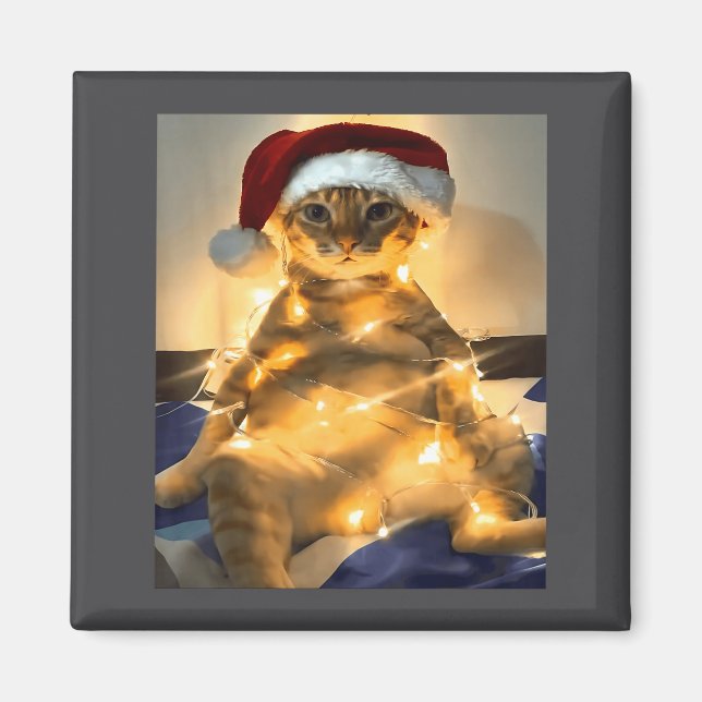 Funny Cat Christmas Meme Shirt Cute Holiday Meme C Magnet (Framsidan)