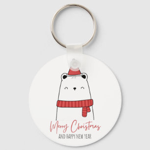 Funny cat christmas nyckelring