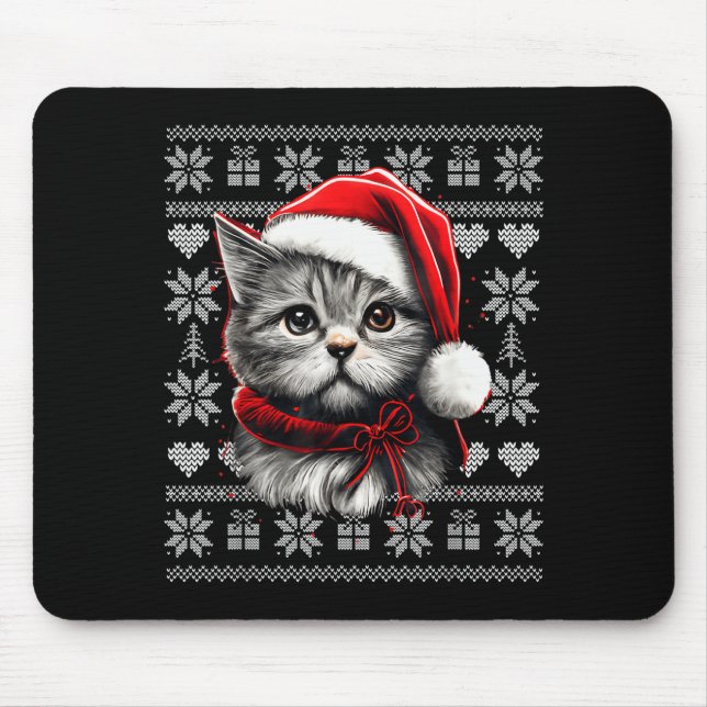 Funny Cat Christmas Shirts Men Women Cats Lover Ug Musmatta (Framsidan)