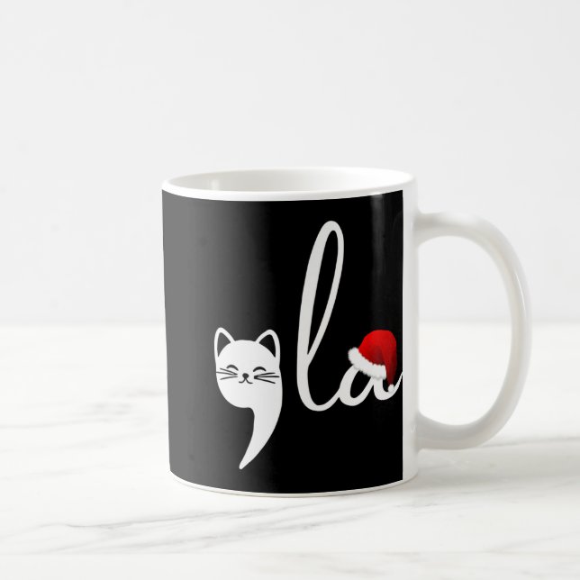 Funny Cat Comma La Kamala Harris jul Santa H Kaffemugg (Höger)