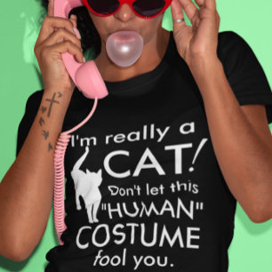 Funny Cat Costume, Halloween Women's T-shirt