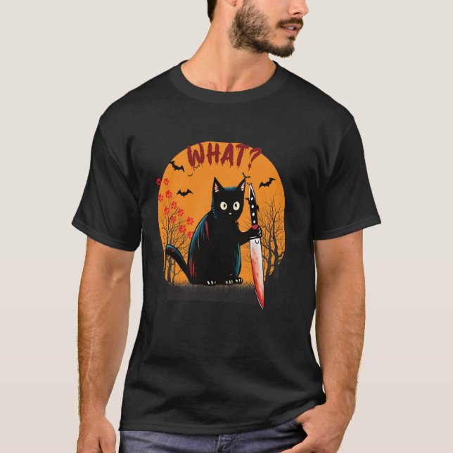 Funny Cat Costume What Funny Black Cat Murderous W T Shirt (Framsida)