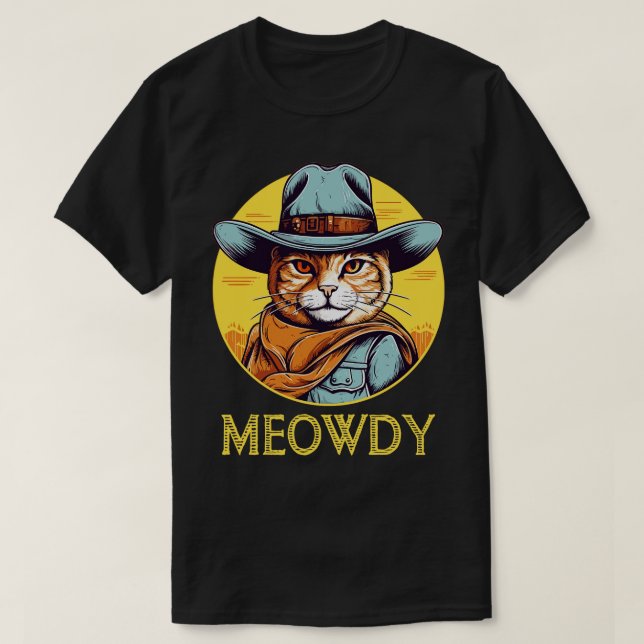 Funny Cat Cowboy Cowgirl Meow Howdy Meowdy 17 T Shirt (Design framsida)