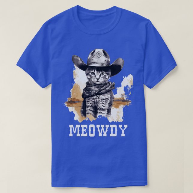 Funny Cat Cowboy Cowgirl Meow Howdy Meowdy 2 T Shirt (Design framsida)