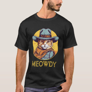 Funny Cat Cowboy Cowgirl Meow Howdy Meowdy T Shirt
