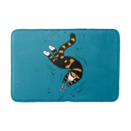 Funny Cat Creature Skeleton Händer Swimming Gothic Badrumsmatta