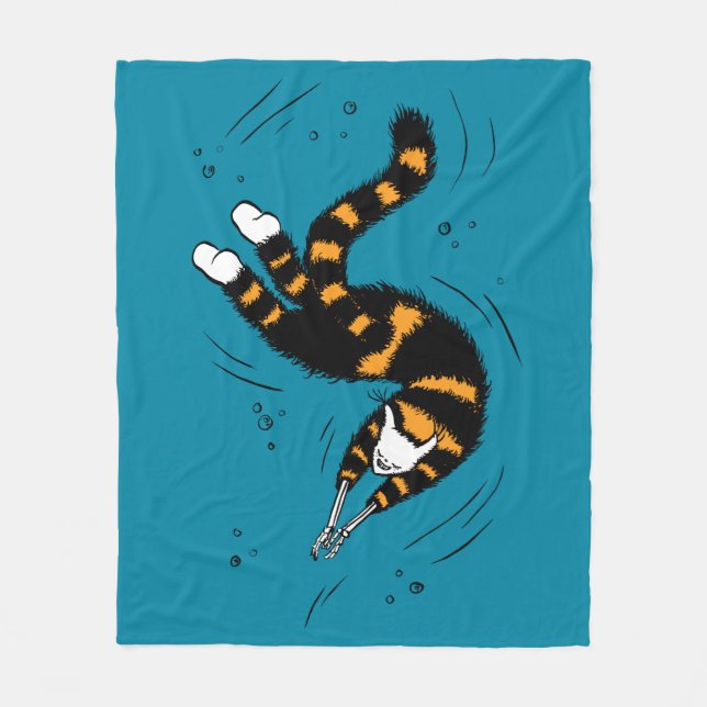 Funny Cat Creature Skeleton Händer Swimming Gothic Fleecefilt (Framsidan)