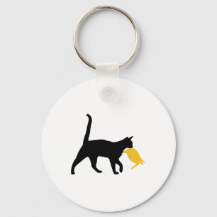 Funny Cat Dam för Kamala Harris Cat Holding Trump Nyckelring