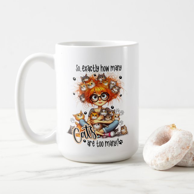 Funny Cat Dam Muggar Cute Typography 15oz Mugg (Med munk)