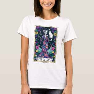 Funny Cat Dam Skeleton Tarot T Shirt