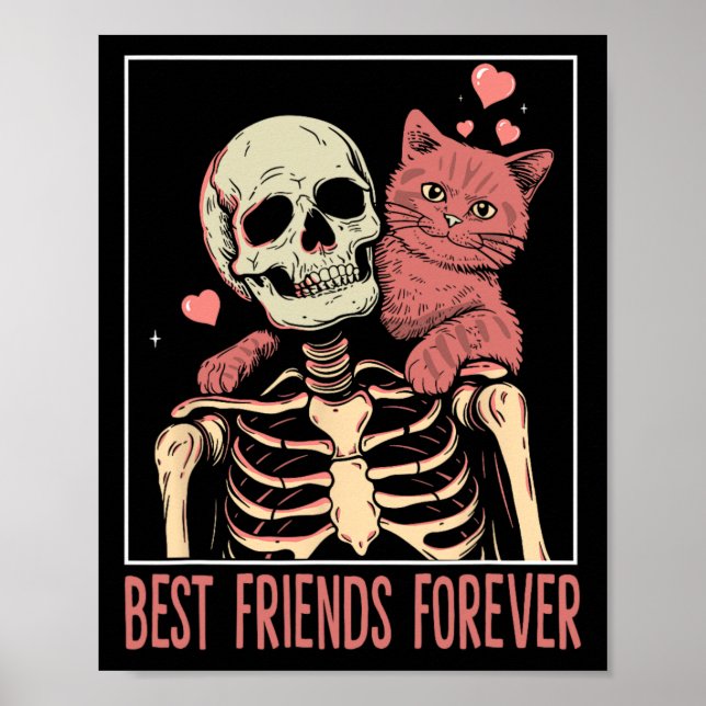 Funny Cat Dam Tarot Card Skeleton Kitten Älskare C Poster (Framsidan)