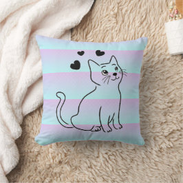"Funny Cat Design" Dekorativ kudde