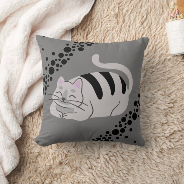 "Funny Cat Design" Dekorativ kudde (Filt)