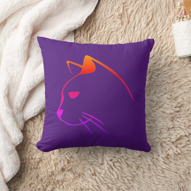 "Funny Cat Design" Dekorativ kudde (Filt)