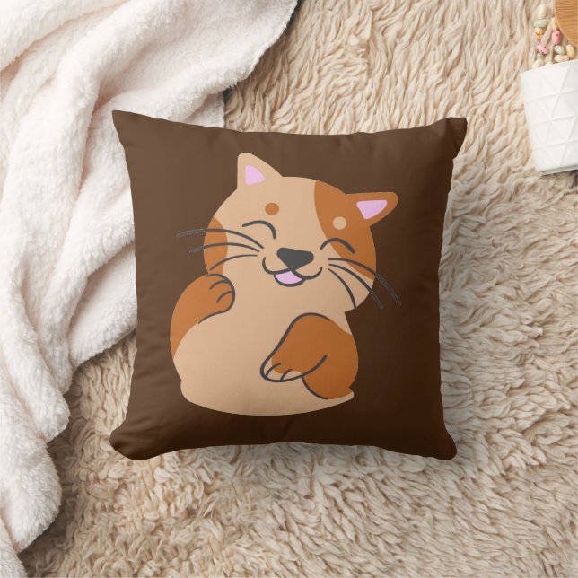 "Funny Cat Design" Dekorativ kudde (Filt)