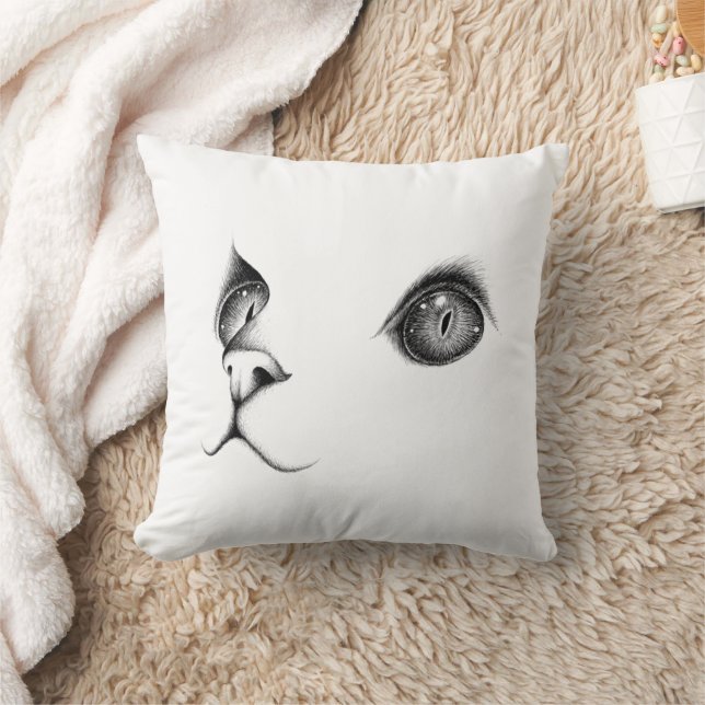 "Funny Cat Design" Dekorativ kudde (Filt)