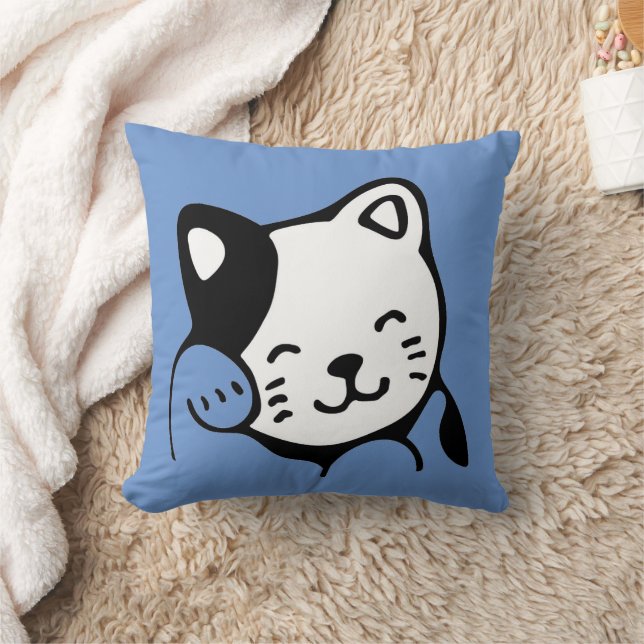 "Funny Cat Design" Dekorativ kudde (Filt)
