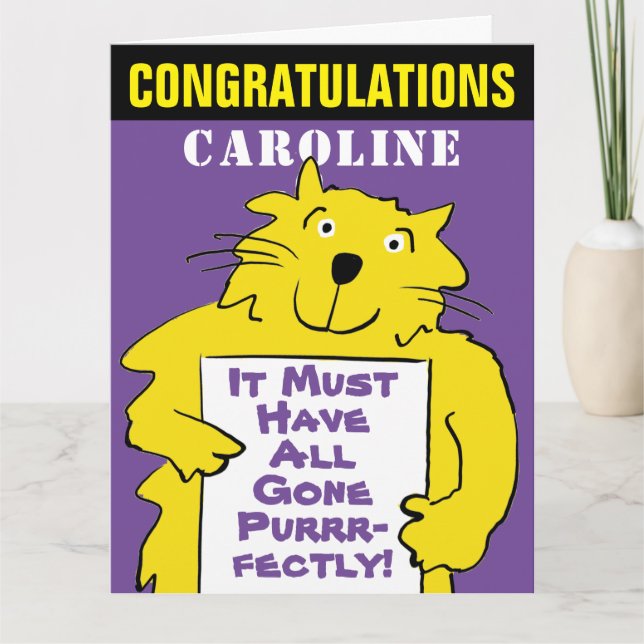 Funny Cat Design-Grattis med Cat Pun Kort (Framsida)