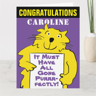 Funny Cat Design-Grattis med Cat Pun Kort