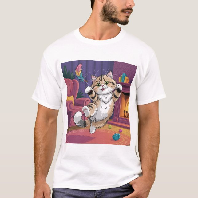 Funny Cat Design Men’s T-Shirt | Cute & Humorous  (Framsida)