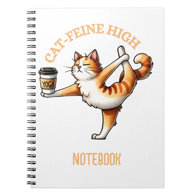 Funny Cat Doing Yoga Notebook Anteckningsbok (Framsidan)