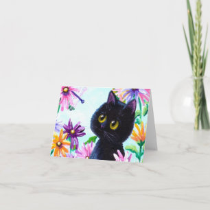 Funny Cat Dragonfly Daisys Creationarts Kort