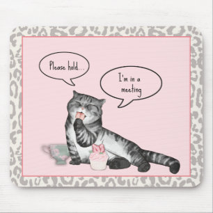 Funny Cat Eating Bakery Mousepad Musmatta