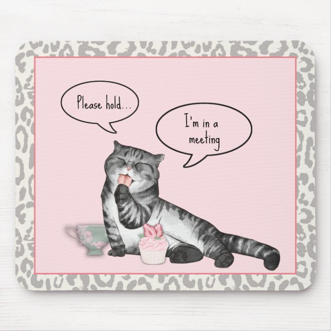Funny Cat Eating Bakery Mousepad Musmatta (Framsidan)