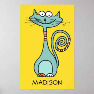 Funny Cat-eget namn och färg poster