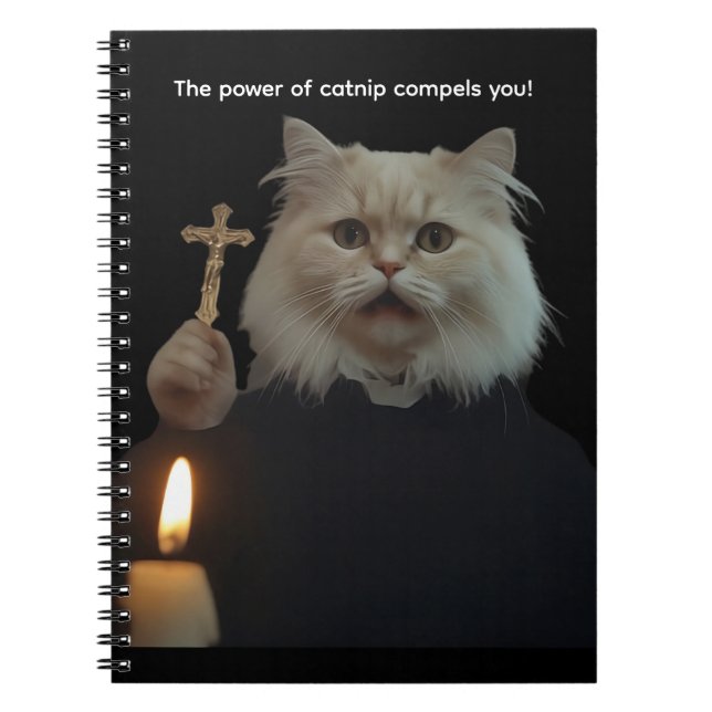 Funny Cat Exorcist Notebook - Catnip Compels You Anteckningsbok (Framsidan)